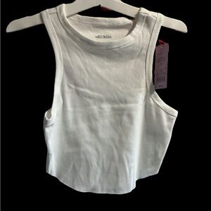 Wild Fable White Ribbed crop top